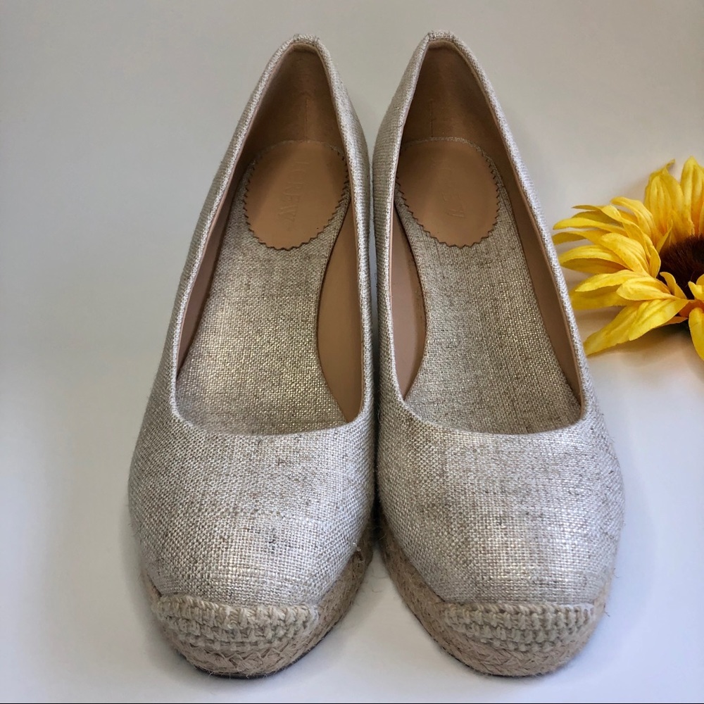 J. Crew Metallic gold Wedge - Size 6.5 - Picture 2 of 8